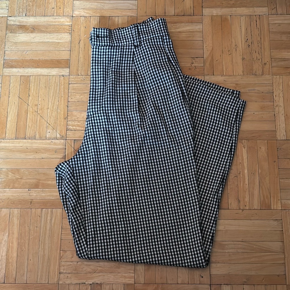 Zara Black and White Checkered Pants